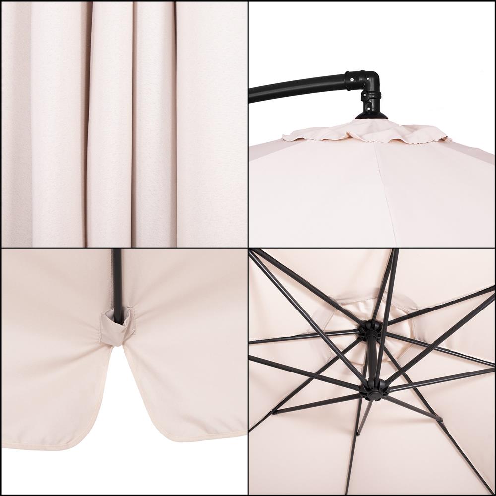 Umbrela de gradina cu brat lateral banana, cu husa, 300cm, bej Household NewTrend