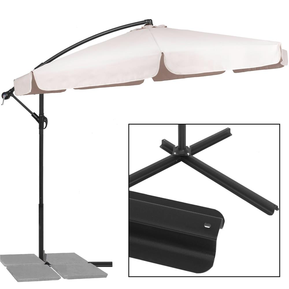 Umbrela de gradina cu brat lateral banana, cu husa, 300cm, bej Household NewTrend