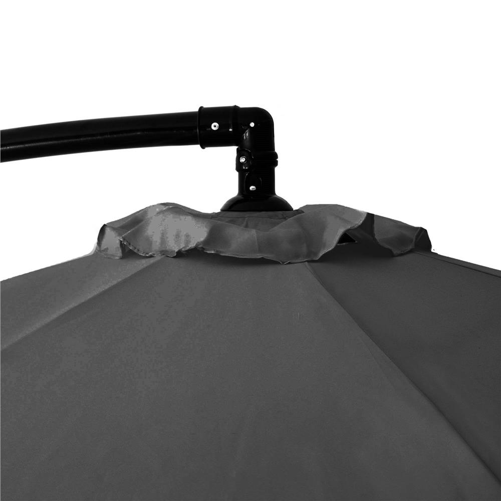 Umbrela de gradina cu brat lateral banana, cu husa, 300cm, gri Household NewTrend