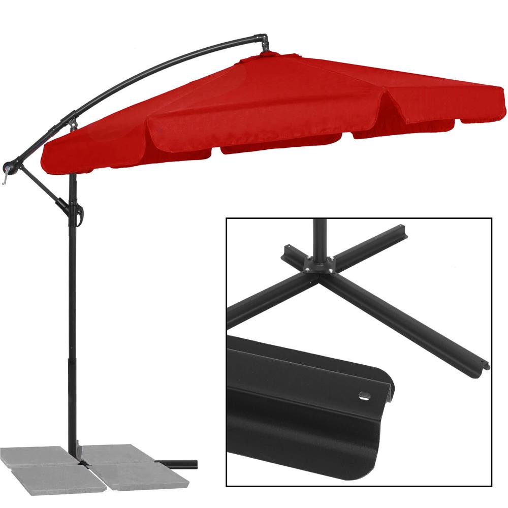 Umbrela de gradina cu brat lateral banana, cu husa, 300cm, rosu Household NewTrend
