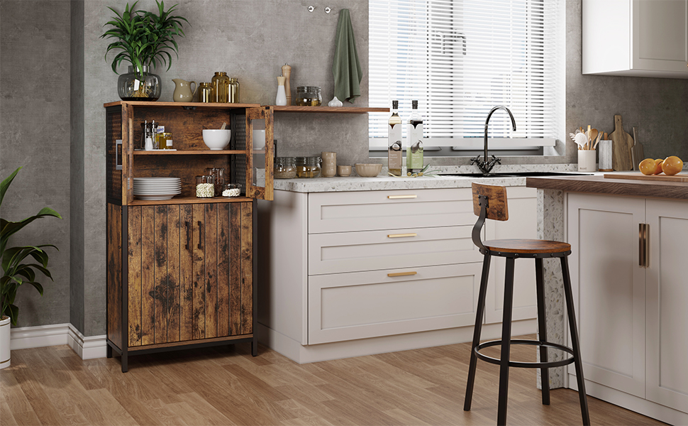 VASAGLE Dulap multifunctional pentru baie, stil industrial, 60x30x108cm, maro rustic si negru Household NewTrend