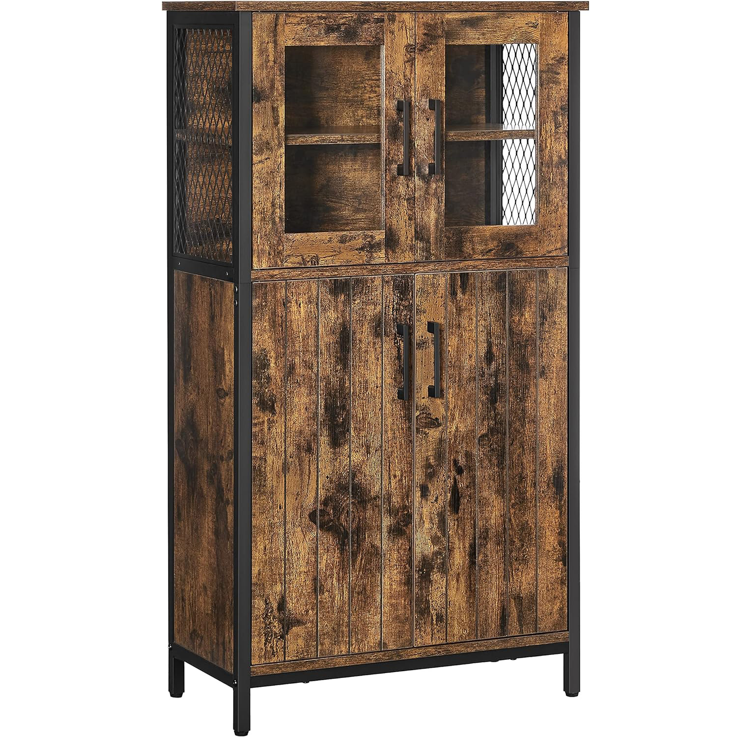 VASAGLE Dulap multifunctional pentru baie, stil industrial, 60x30x108cm, maro rustic si negru Household NewTrend