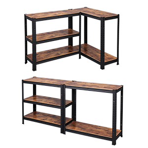 SONGMICS Raft cadru metalic modular pentru depozitare, 5 polite, 150x75x30cm, sarcina 650 kg, maro rustic Household NewTrend