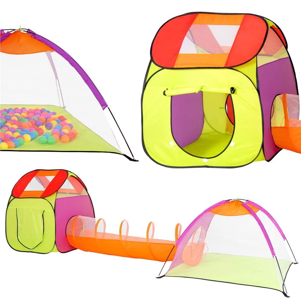 Loc de joaca 3 in 1 pentru copii, multifunctional, casuta, tunel si cort, 385x120x115cm, multicolor Household NewTrend