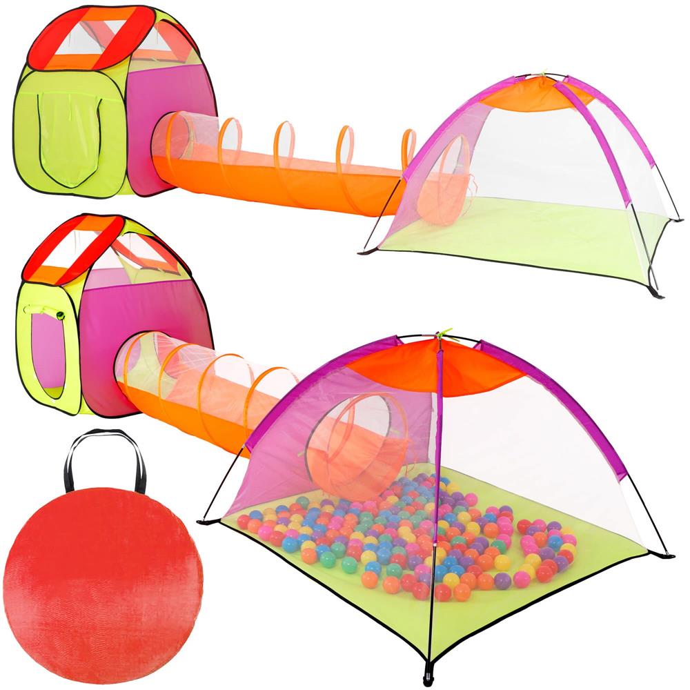 Loc de joaca 3 in 1 pentru copii, multifunctional, casuta, tunel si cort, 385x120x115cm, multicolor Household NewTrend