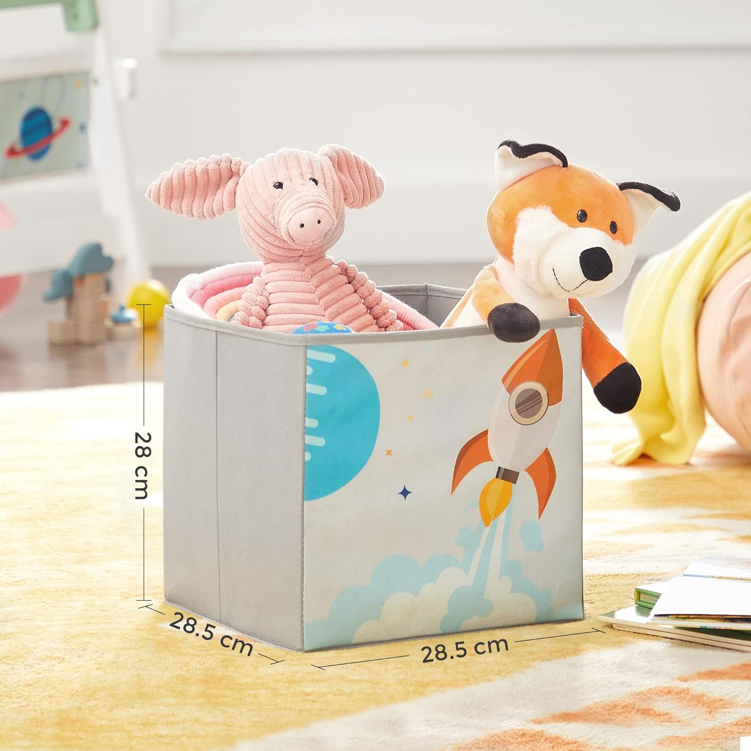 SONGMICS Organizator de jucarii si carti pentru copii, multifunctional cu 2 cutii de depozitare, 93x30x100cm, alb Household NewTrend