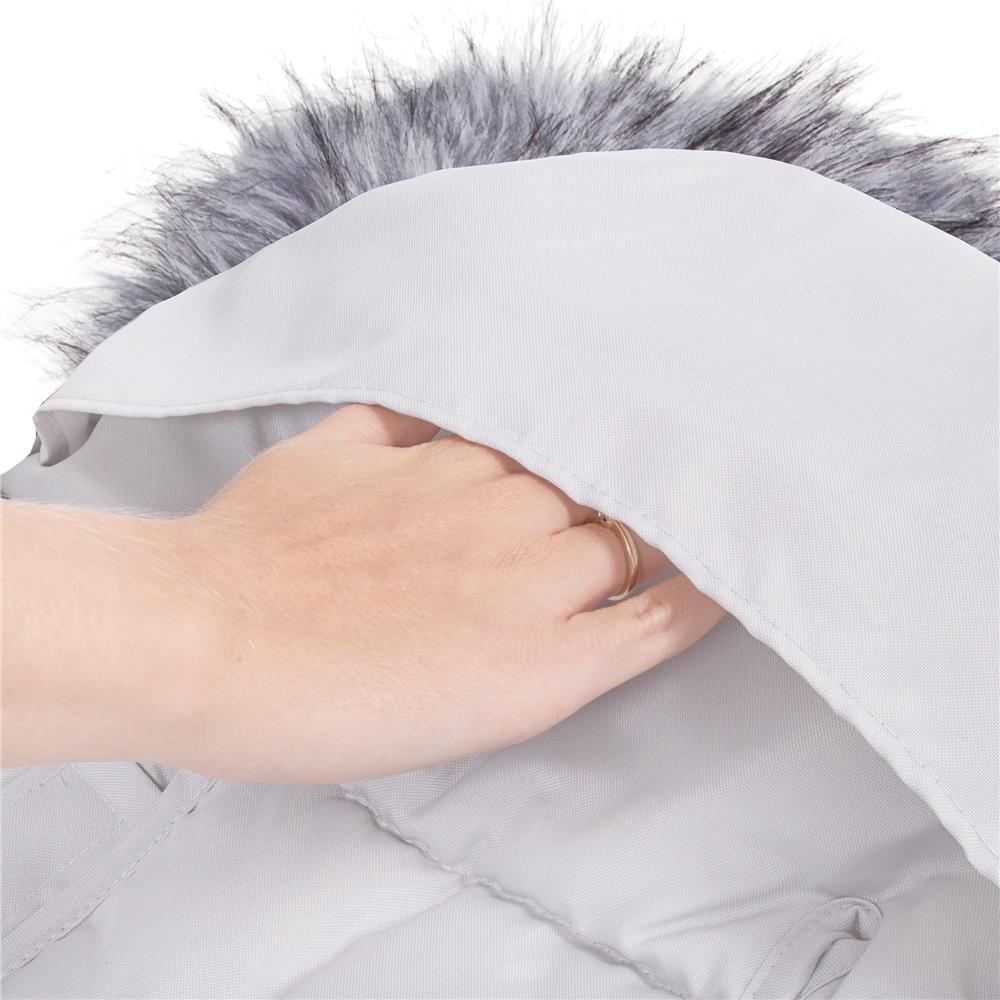 Sac iarna de bebelusi pentru carucior, marime universala, cu gluga, 90x45cm, gri Household NewTrend