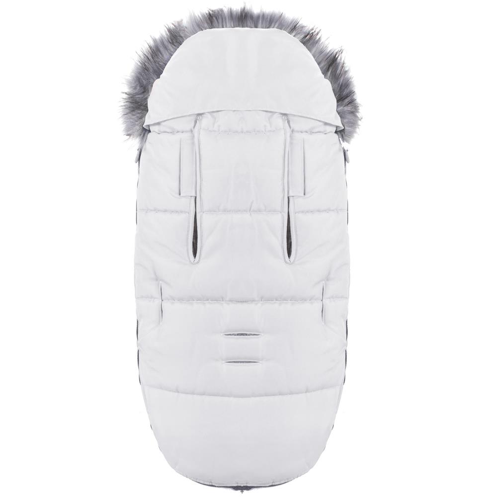 Sac iarna de bebelusi pentru carucior, marime universala, cu gluga, 90x45cm, gri Household NewTrend