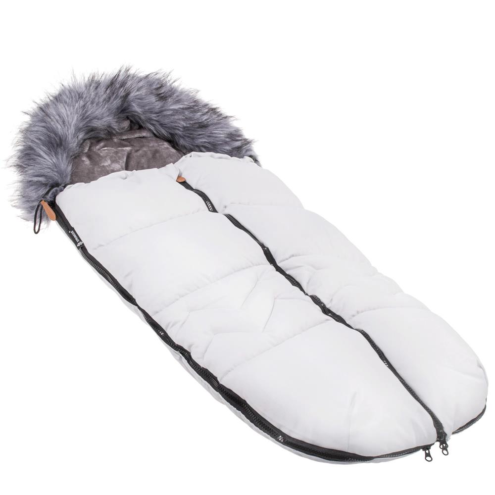 Sac iarna de bebelusi pentru carucior, marime universala, cu gluga, 90x45cm, gri Household NewTrend