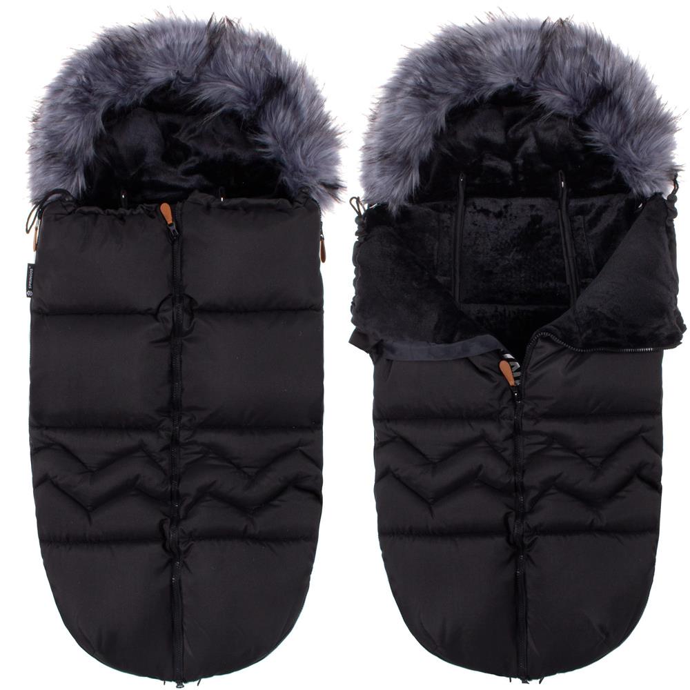 Sac iarna de bebelusi pentru carucior, marime universala, cu gluga, 90x45cm, negru Household NewTrend