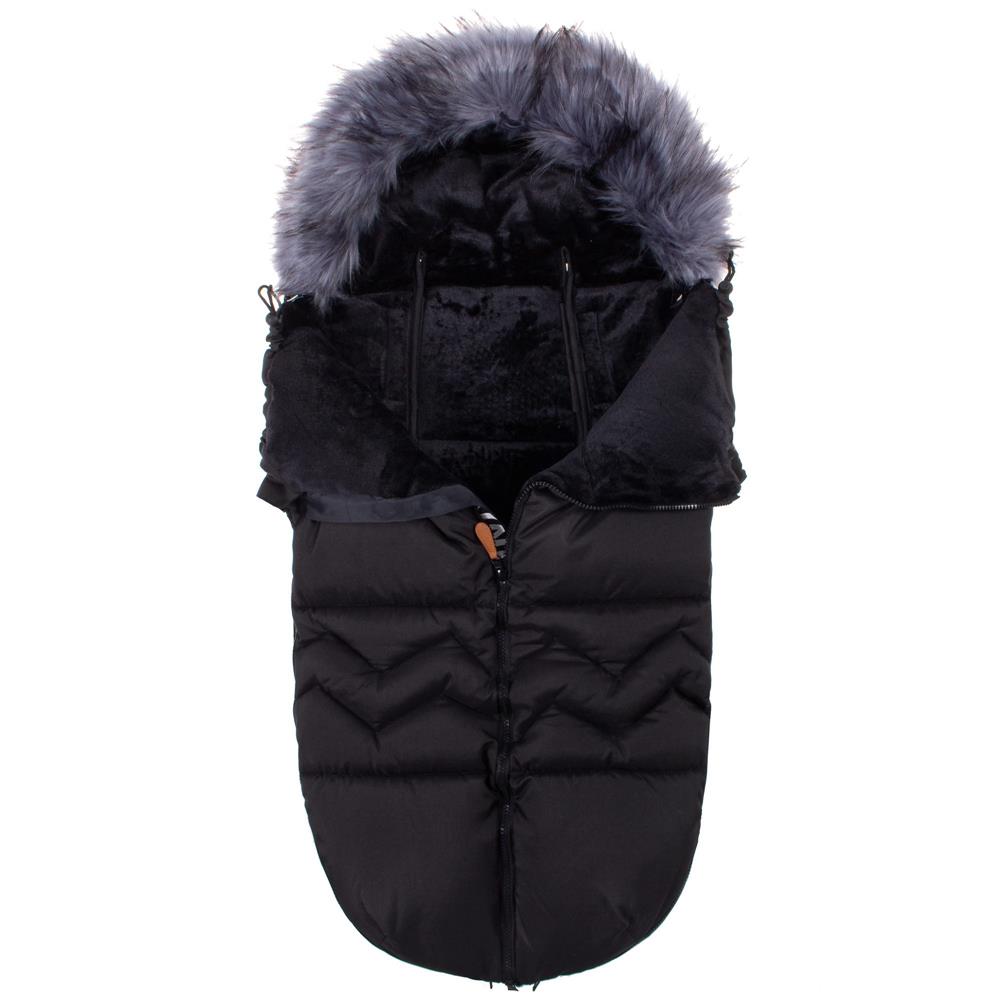 Sac iarna de bebelusi pentru carucior, marime universala, cu gluga, 90x45cm, negru Household NewTrend
