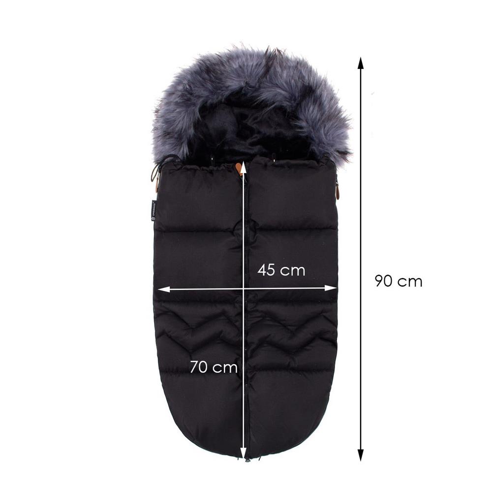 Sac iarna de bebelusi pentru carucior, marime universala, cu gluga, 90x45cm, negru Household NewTrend