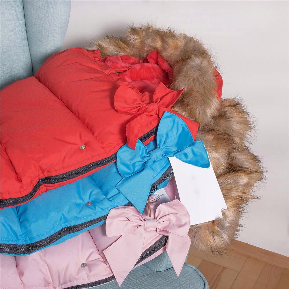 Sac iarna de bebelusi pentru carucior, marime universala, cu gluga, 90x45cm, roz Household NewTrend