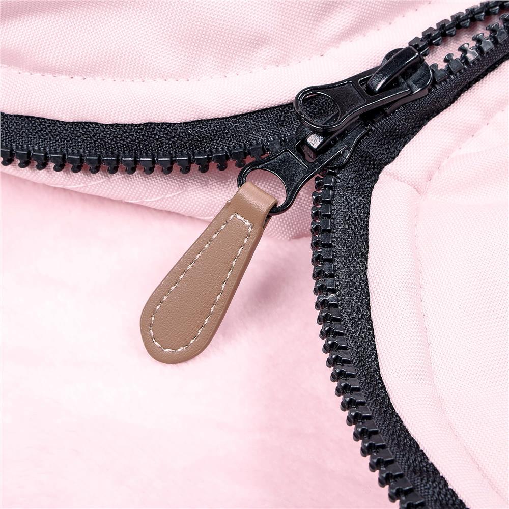 Sac iarna de bebelusi pentru carucior, marime universala, cu gluga, 90x45cm, roz Household NewTrend