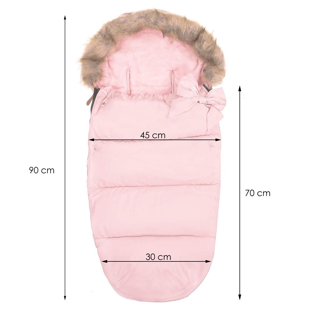 Sac iarna de bebelusi pentru carucior, marime universala, cu gluga, 90x45cm, roz Household NewTrend