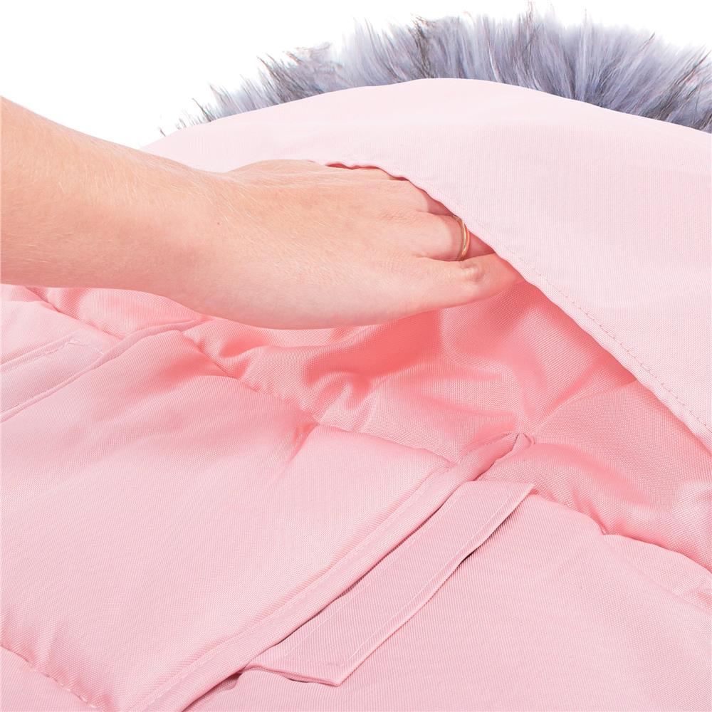 Sac iarna de bebelusi pentru carucior, marime universala, cu gluga, 90x45cm, roz pal Household NewTrend
