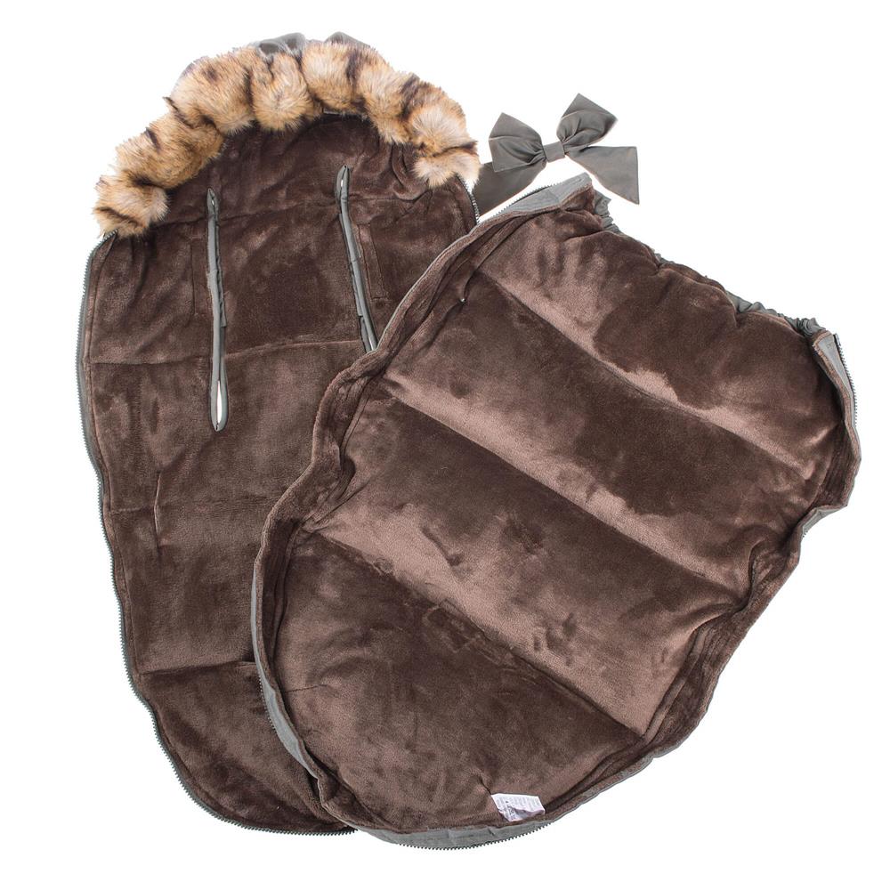 Sac iarna de bebelusi pentru carucior, marime universala, 90x45cm, gri inchis Household NewTrend