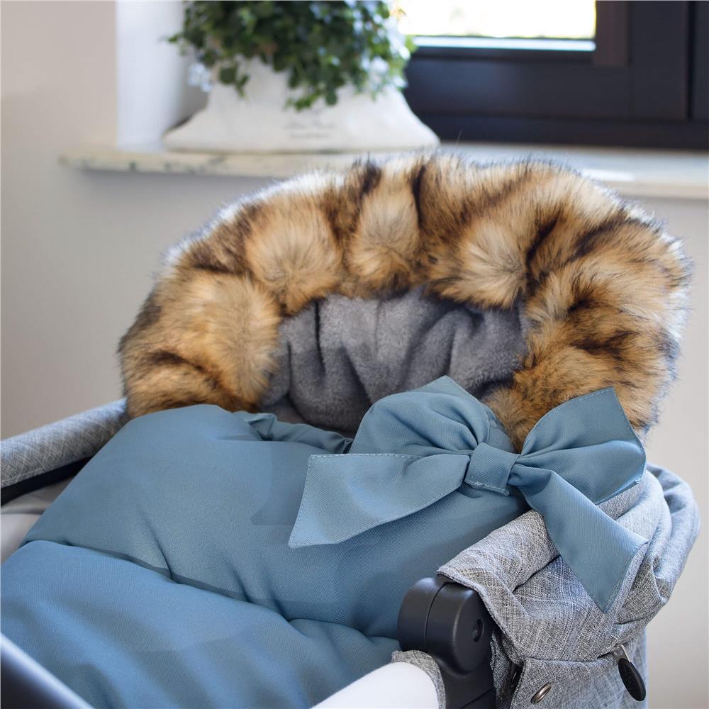 Sac iarna de bebelusi pentru carucior, marime universala, 90x45cm, gri inchis Household NewTrend