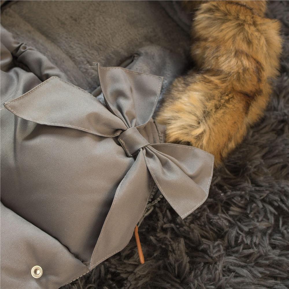 Sac iarna de bebelusi pentru carucior, marime universala, 90x45cm, gri inchis Household NewTrend