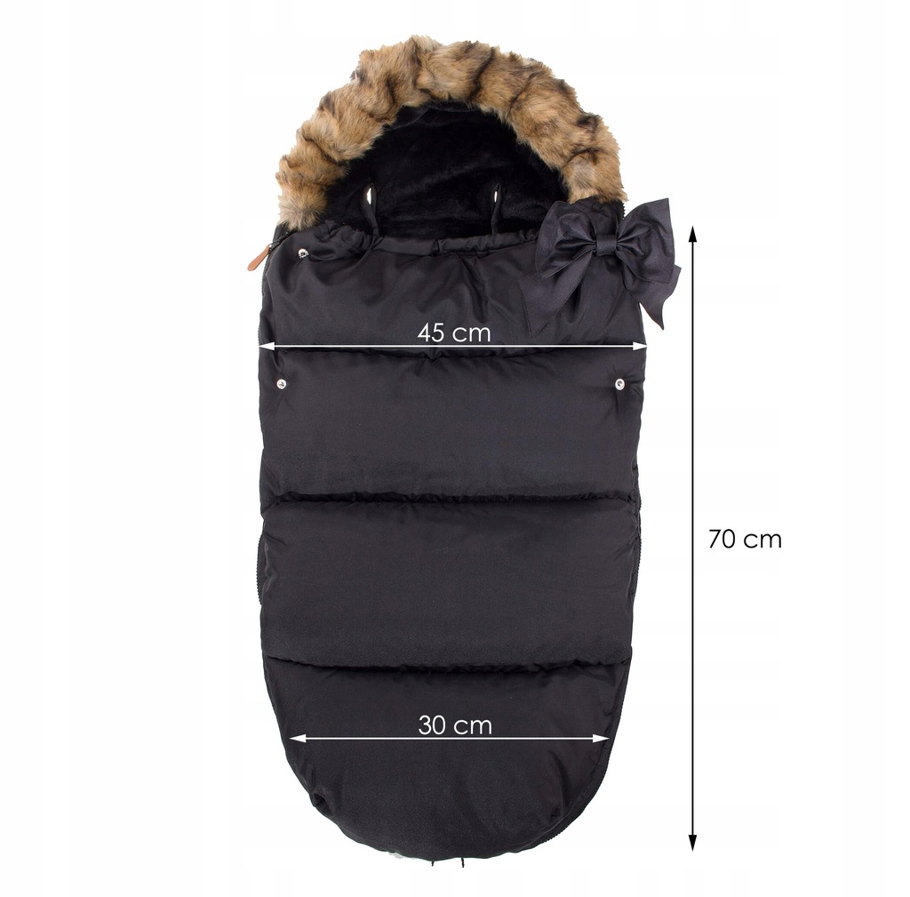 Sac iarna de bebelusi pentru carucior, marime universala, 90x45cm, negru Household NewTrend