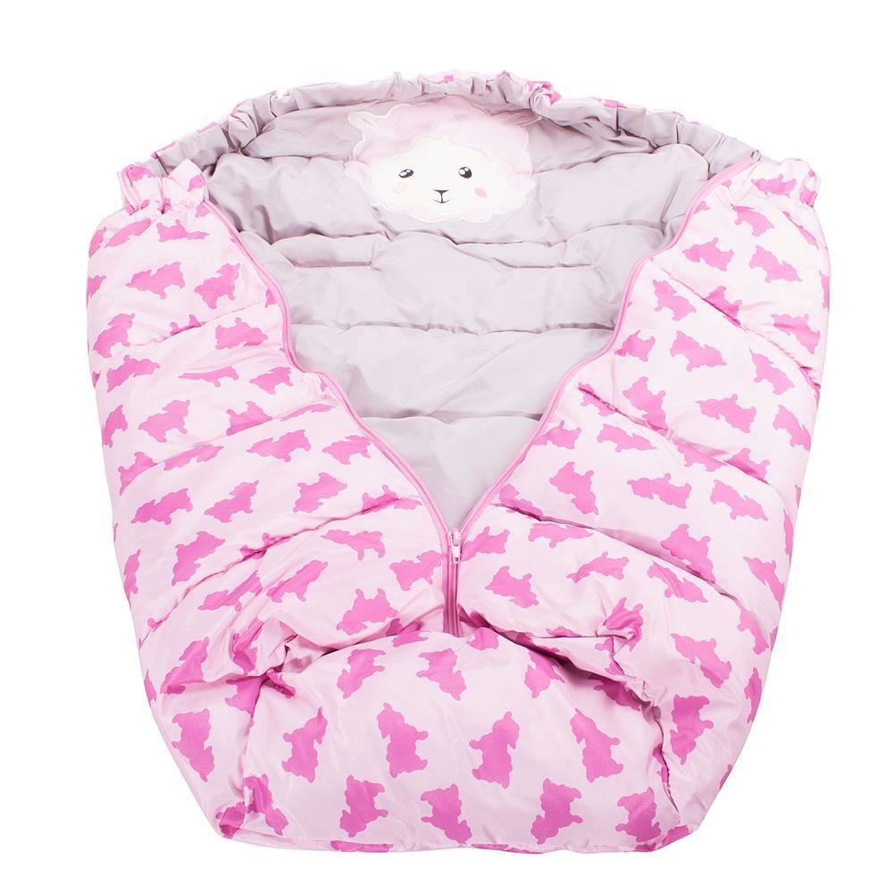 Sac iarna pentru carucior model universal, 80x45cm, roz Household NewTrend