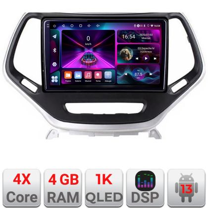 Navigatie Jeep Cherokee 2014-2019 A-248  4+64 InCell Display 1K Android Waze USB Navigatie Internet Youtube Radio CarStore Technology