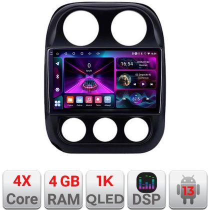 Navigatie Jeep Compass 2010-2016 A-2500  4+64 InCell Display 1K Android Waze USB Navigatie Internet Youtube Radio CarStore Technology