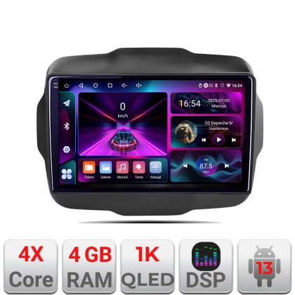 Navigatie Jeep Renegade 2015-2020 A-500  4+64 InCell Display 1K Android Waze USB Navigatie Internet Youtube Radio CarStore Technology