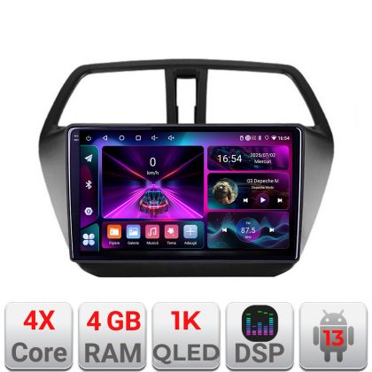 Navigatie Suzuki S-Cross Quad Core A-337  4+64 InCell Display 1K Android Waze USB Navigatie Internet Youtube Radio CarStore Technology
