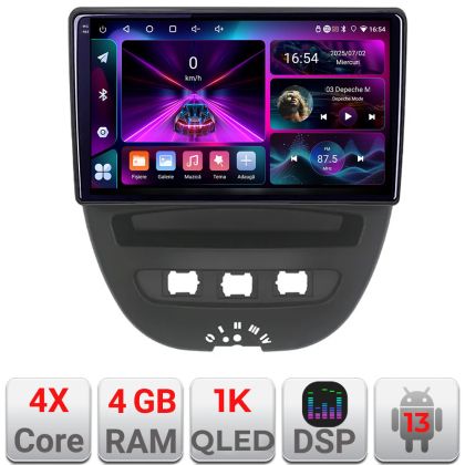 Navigatie Citroen C1 Peugeot 107 Toyota Aygo 2005-2014 Android radio gps internet 4+64 InCell Display 1K KIT-C1+EDT-E210-RK CarStore Technology
