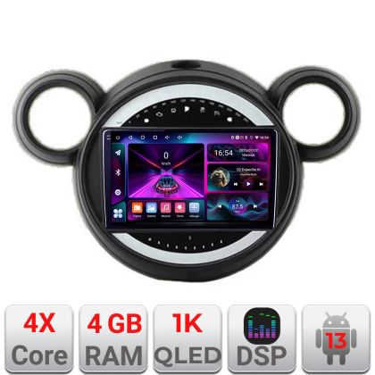 Navigatie Mini 2011-2015 cu sistem CIC  4+64 InCell Display 1K Android Waze USB Navigatie Internet Youtube Radio Kit-mini-02+EDT-E209-RK CarStore Technology