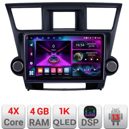 Navigatie Toyota Highlander 2007-2013 Android radio gps internet  4+64 InCell Display 1K Kit-highlander+EDT-E210-RK CarStore Technology