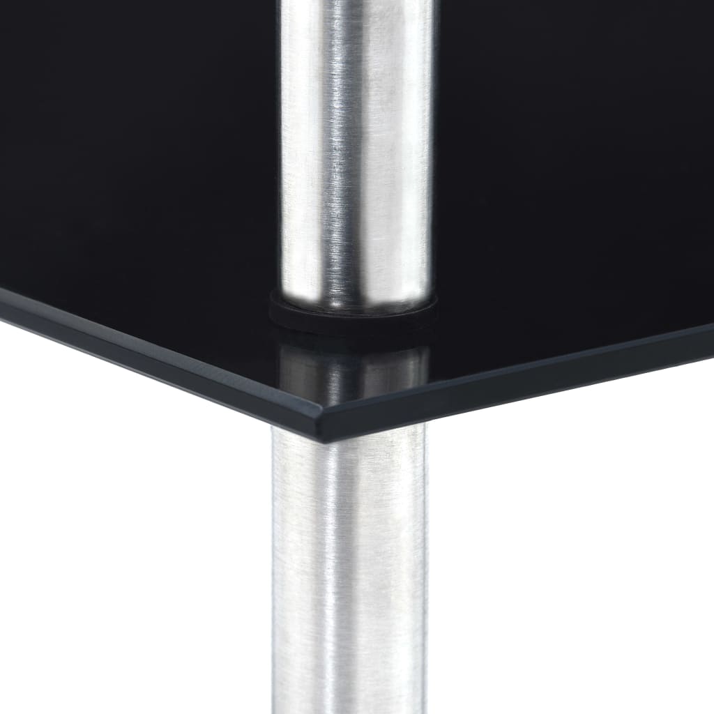 Raft cu 3 niveluri, negru, 30 x 30 x 67 cm, sticlă securizată GartenMobel Dekor