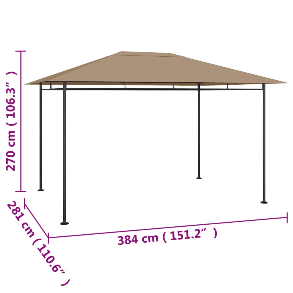 Pavilion, gri taupe, 384x281x270 cm, 180 g/m² GartenMobel Dekor