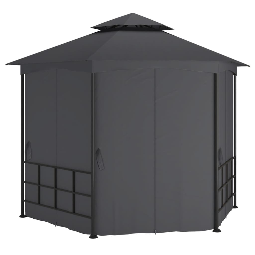 Pavilion cu pereți laterali, antracit, 3,1x2,7 m GartenMobel Dekor
