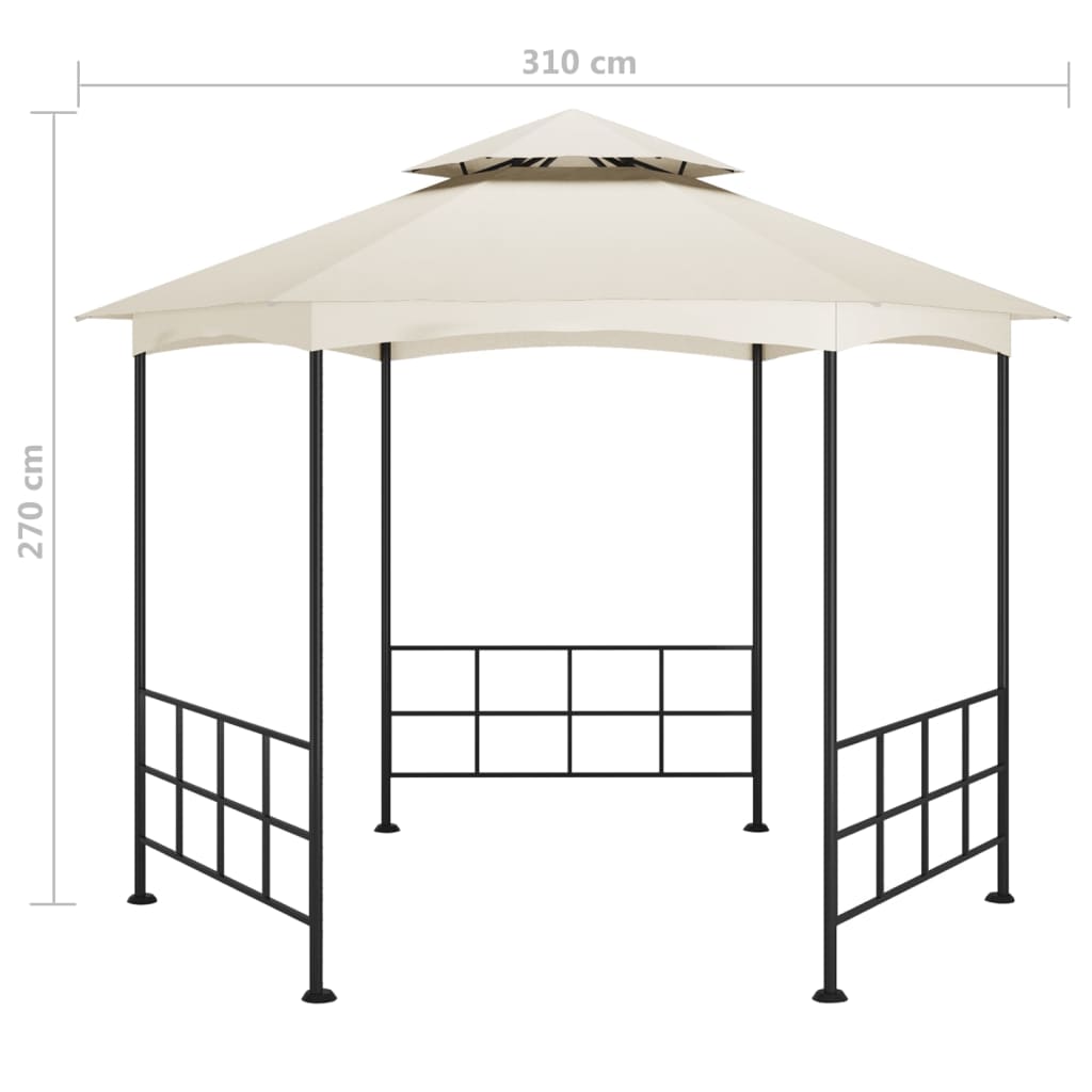Pavilion cu pereți laterali, crem, 3,1x2,7 m  GartenMobel Dekor