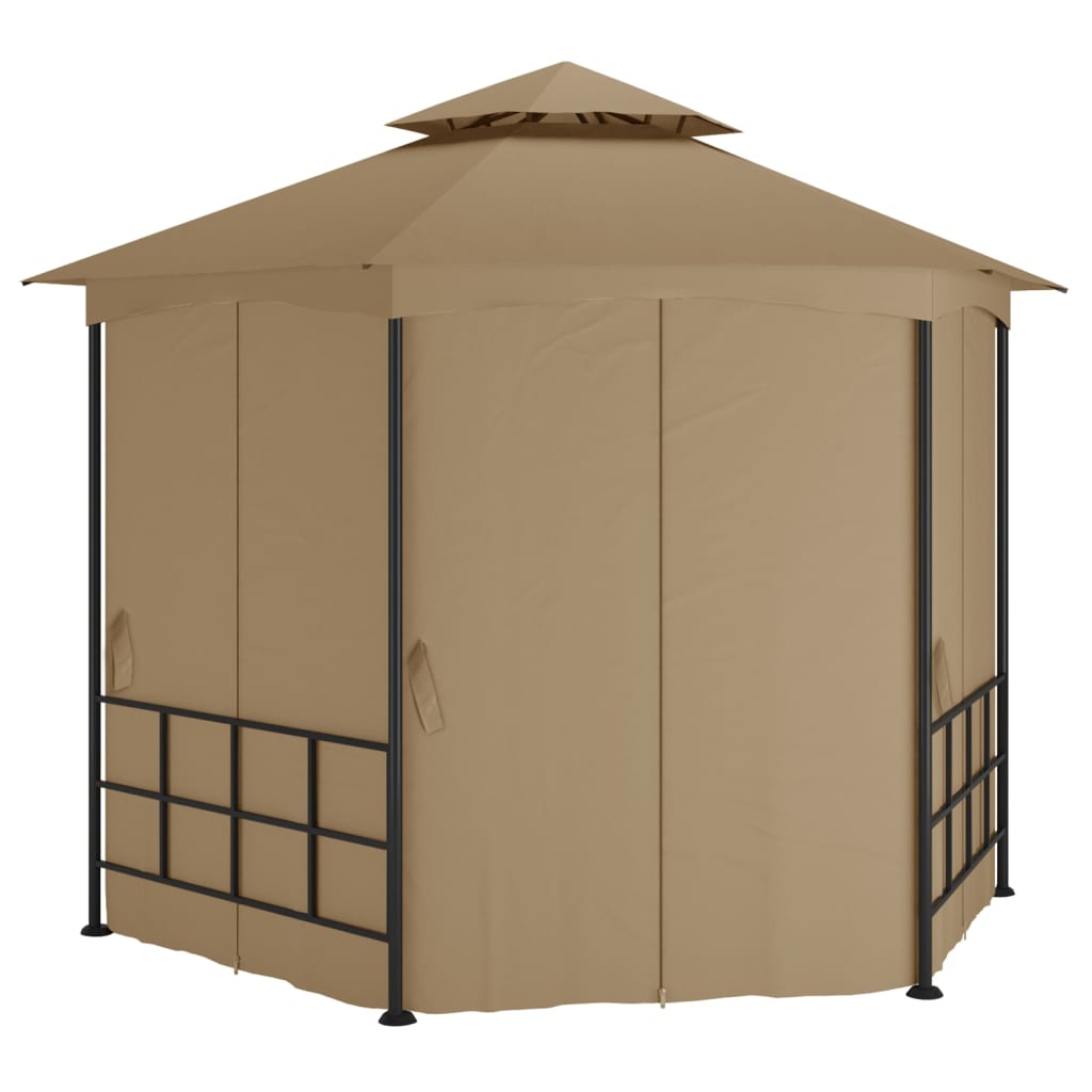 Pavilion cu pereți laterali, gri taupe, 3,1x2,7 m GartenMobel Dekor