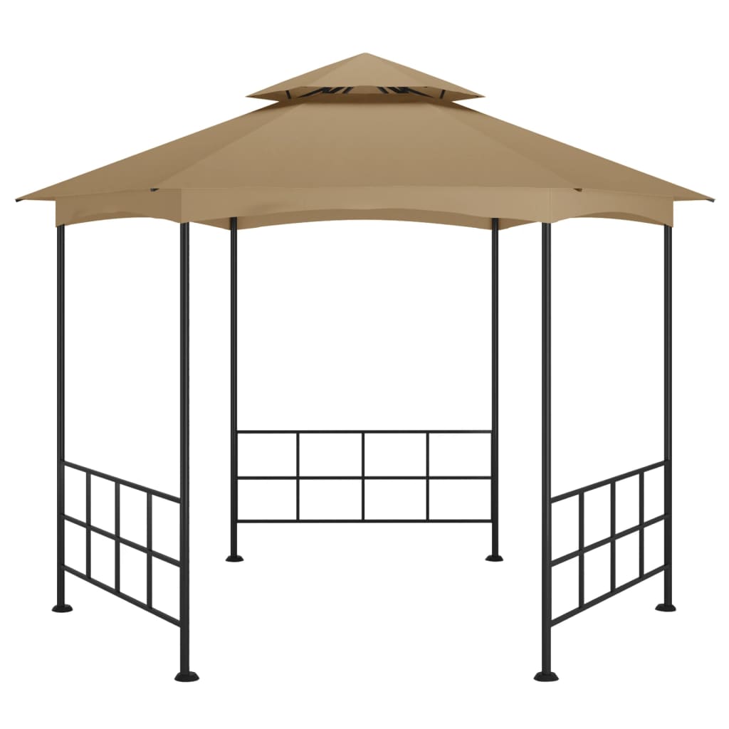 Pavilion cu pereți laterali, gri taupe, 3,1x2,7 m GartenMobel Dekor
