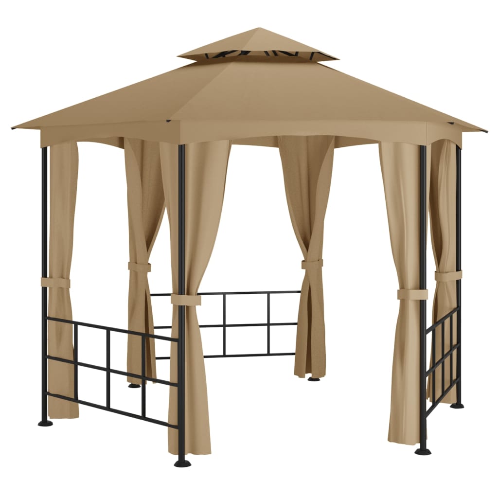Pavilion cu pereți laterali, gri taupe, 3,1x2,7 m GartenMobel Dekor