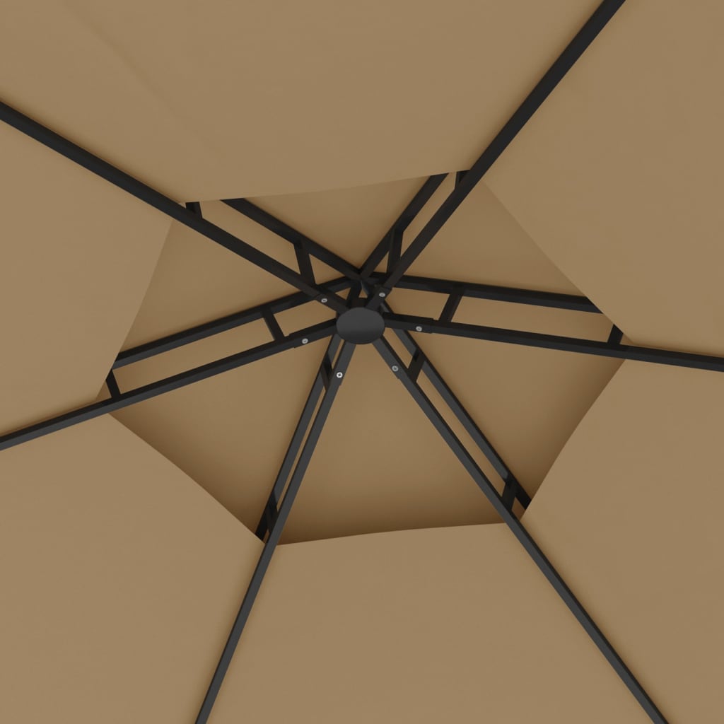 Pavilion cu pereți laterali, gri taupe, 3,1x2,7 m GartenMobel Dekor