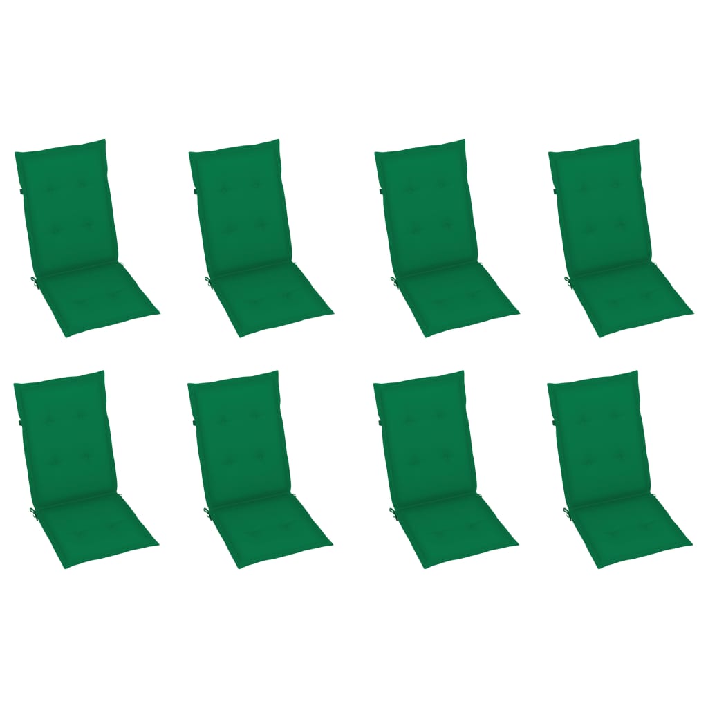 Scaune de grădină rabatabile, perne, 8 buc., lemn masiv de tec GartenMobel Dekor