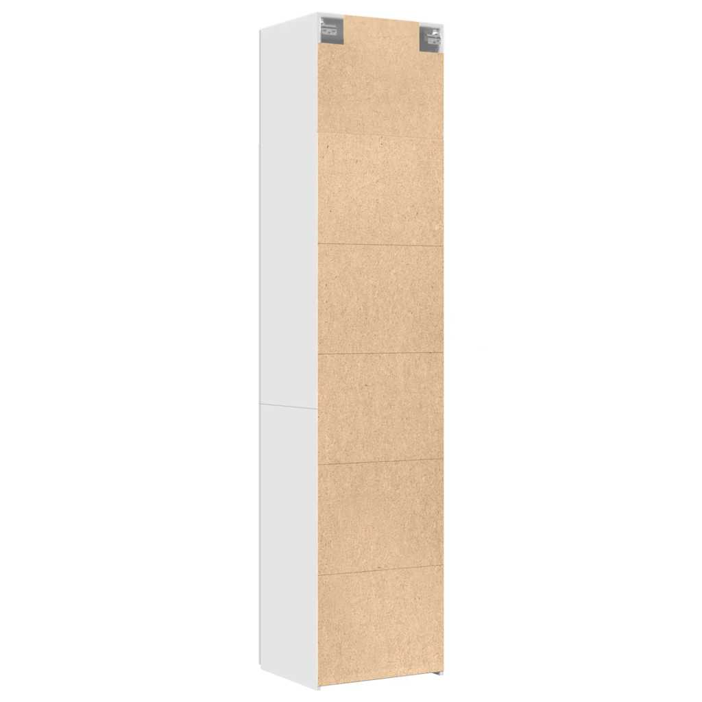 Dulap depozitare slim alb 50x42,5x225 cm lemn prelucrat GartenMobel Dekor