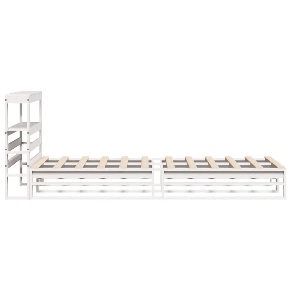 Cadru pat fără saltea, alb, 90x190 cm, lemn masiv de pin GartenMobel Dekor