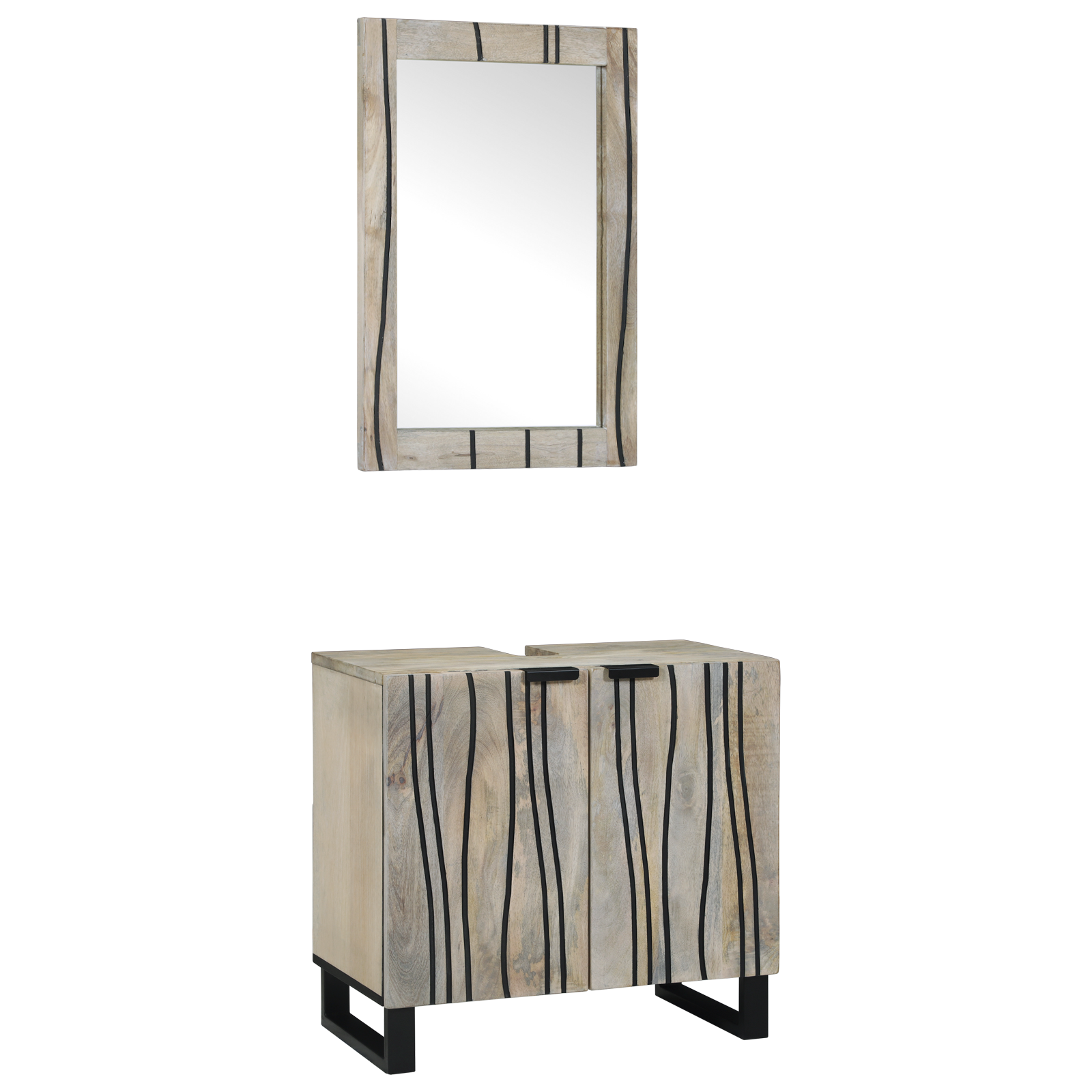 Set de mobilier pentru baie cu raft 2 pcs Alb 62 x 33 x 58 cm GartenMobel Dekor