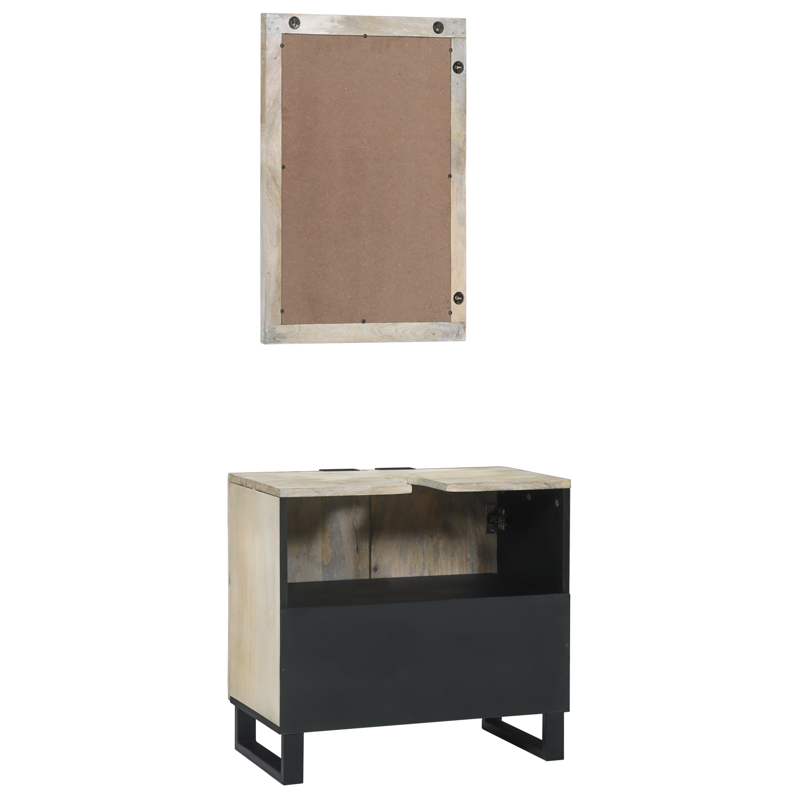 Set de mobilier pentru baie cu raft 2 pcs Alb 62 x 33 x 58 cm GartenMobel Dekor