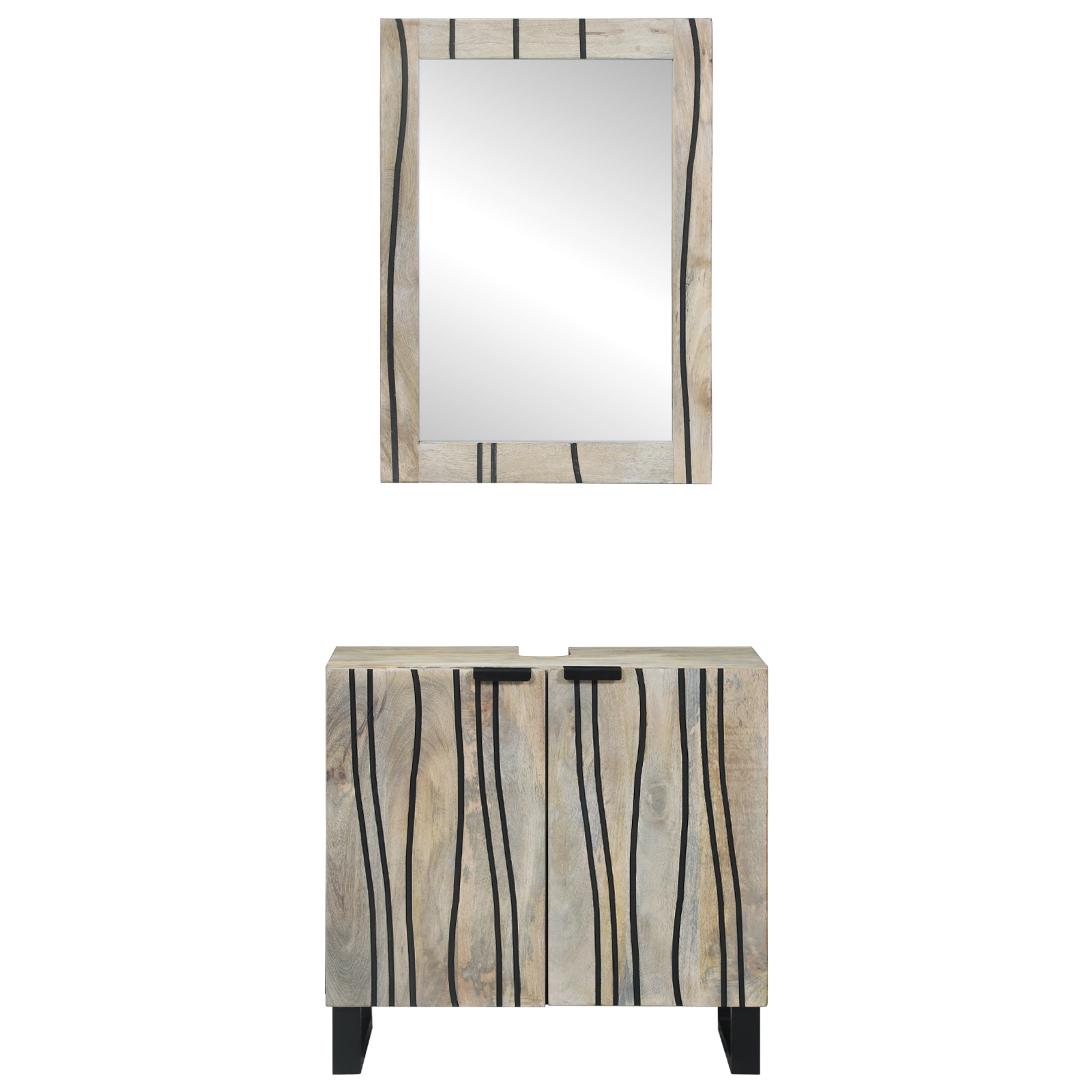 Set de mobilier pentru baie cu raft 2 pcs Alb 62 x 33 x 58 cm GartenMobel Dekor