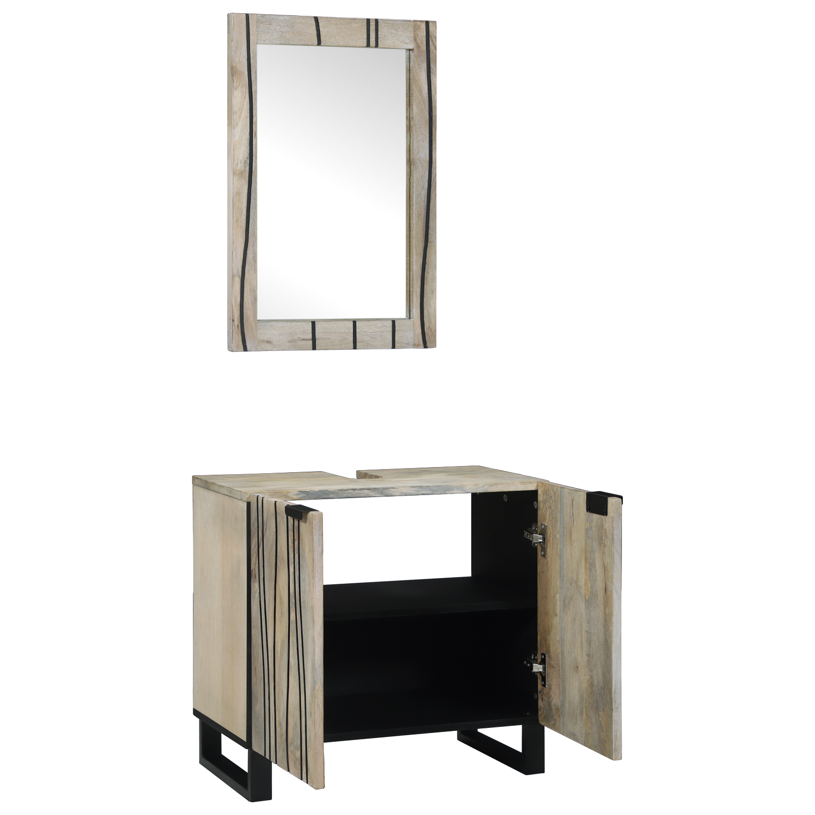 Set de mobilier pentru baie cu raft 2 pcs Alb 62 x 33 x 58 cm GartenMobel Dekor