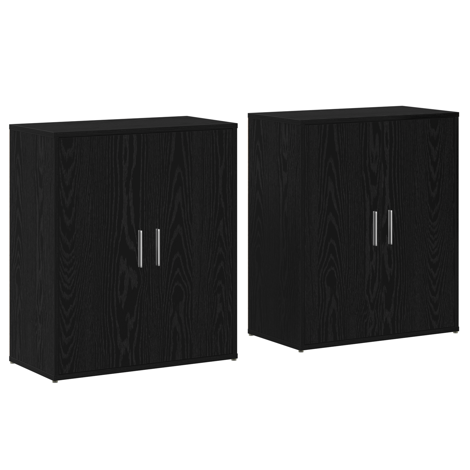 Bufet cu raft 2 pcs Stejar negru 60 x 31 x 70 cm Lemn compozit GartenMobel Dekor