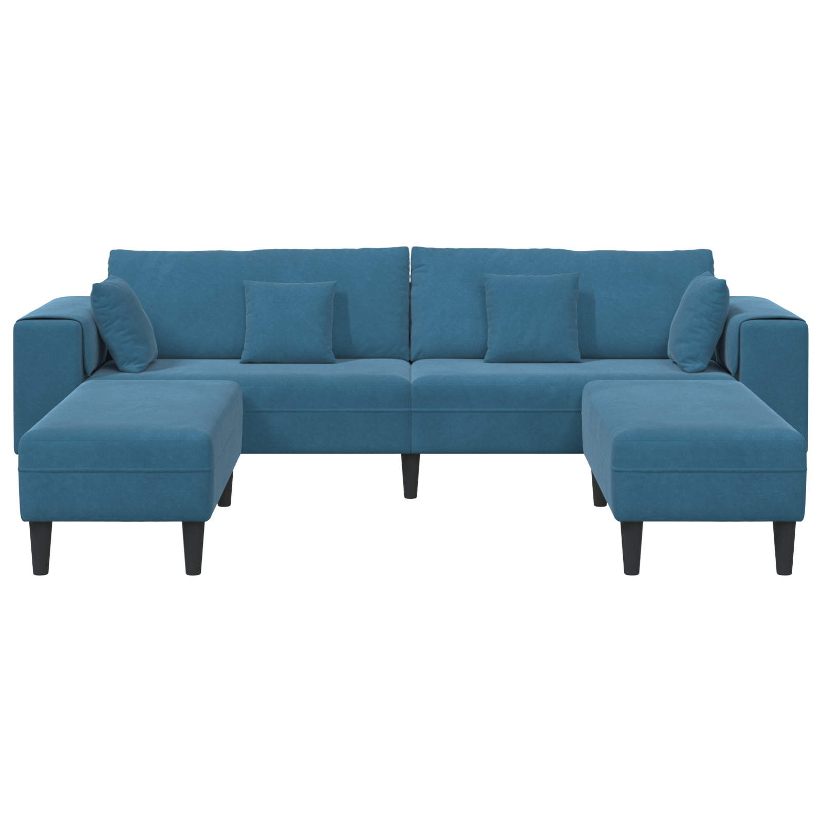 Canapea din catifea cu pernă cu pernă 3 pcs Albastru 208 cm Catifea GartenMobel Dekor
