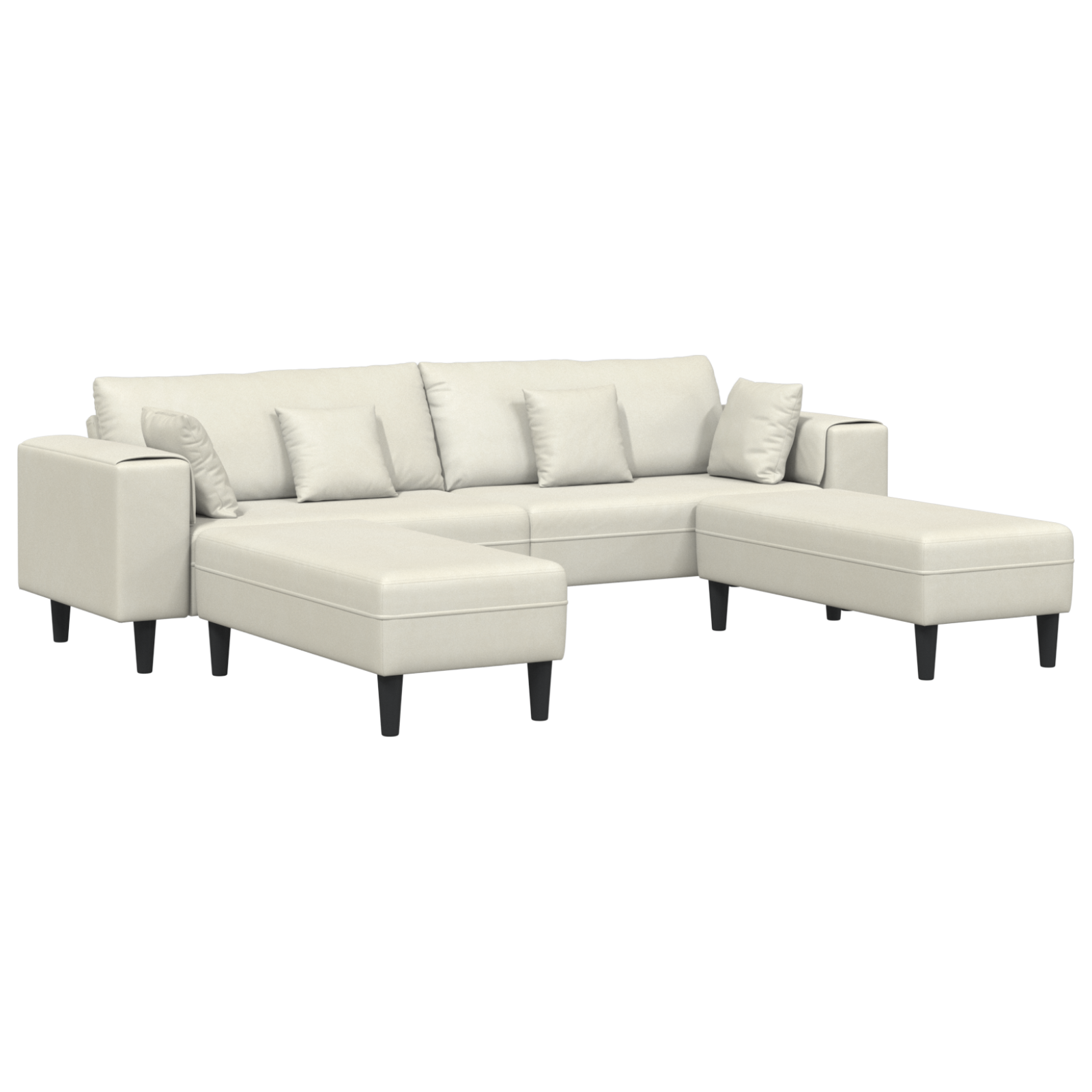 Canapea din catifea cu pernă cu pernă 3 pcs Crem 208 cm Catifea GartenMobel Dekor